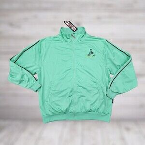 NWT Lime Green Pepsi Men's Vintage Style Track Jacket Baseball Player Size 2XL